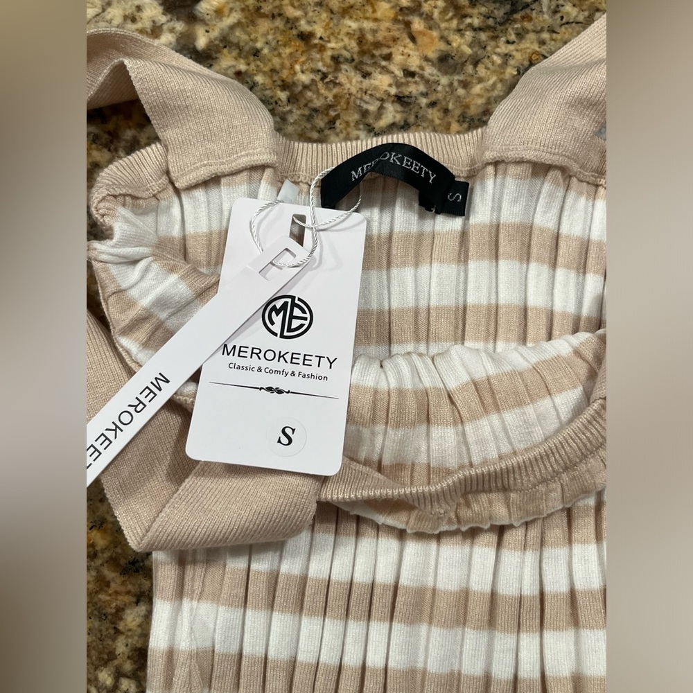NWT Striped Knit Sleeveless Bodycon Dress - Picture 14 of 15